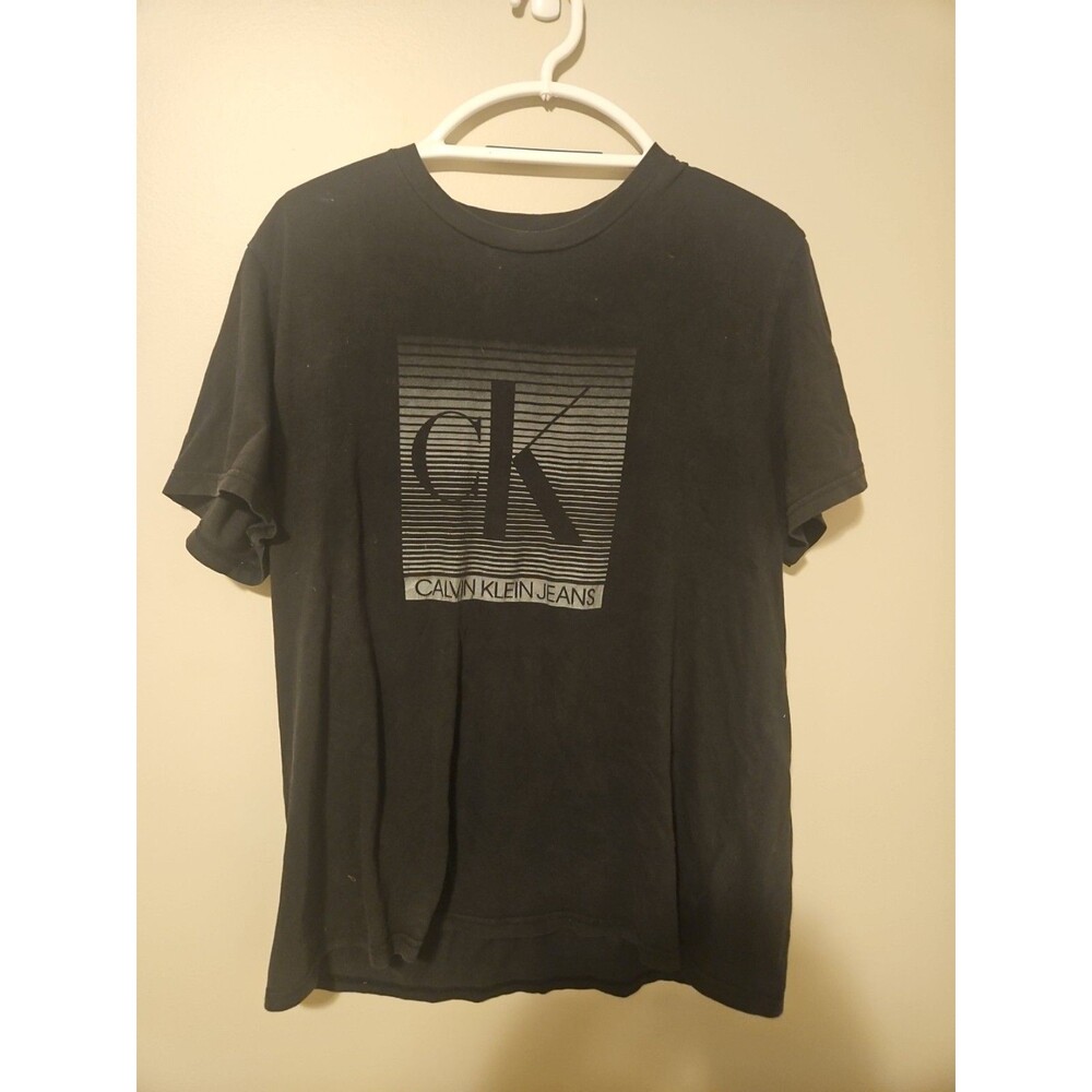 Calvin Klein Jeans Graphic Logo T-Shirt Crew Neck Short Sleeve Top (XL)